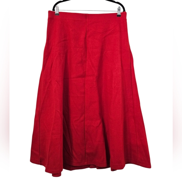OGL CashSoft Wool-like Frog Button A-Line Midi Skirt - Picture 6 of 6